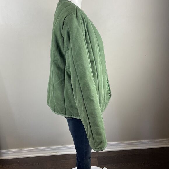 RAG & BONE Liner Quilted Slub Cotton Canvas Jacket Army Green Size Large Boho - Picture 4 of 9